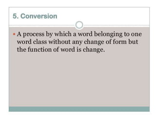 Word Formation Processes