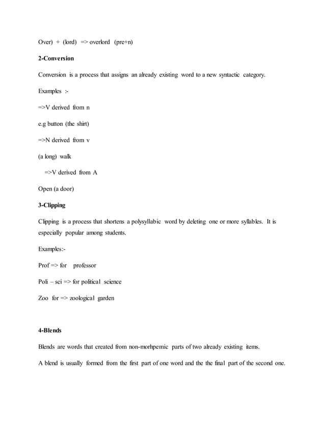 Word forming proccess coinage | DOCX | Chemistry | Science