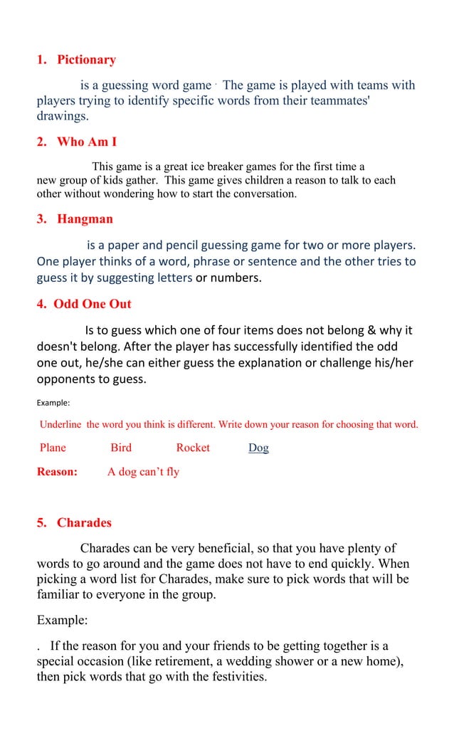 Act Out Words For Kids