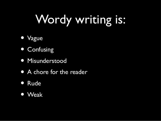 wordiness wordy writing