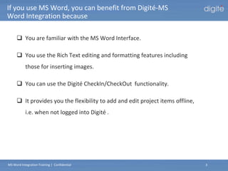 Digite - MS Word Integration | PPT