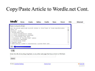 Copy/Paste Article to Wordle.net Cont.