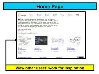 Home Page View other users' work for inspiration 