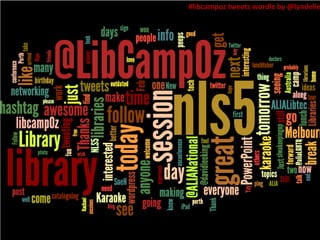 #libcampoztweets wordle by @lyndelleg 