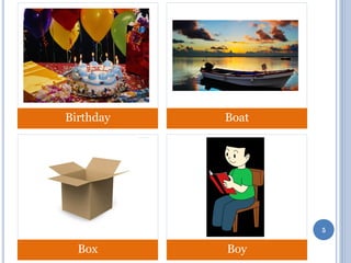 Birthday

Boat

5

Box

Boy

 