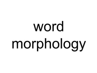 word
morphology
 