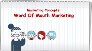 Marketing Concepts:
Word Of Mouth Marketing
 