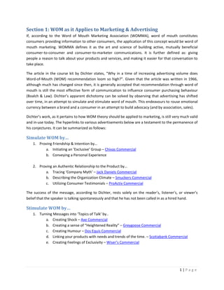 Word of Mouth Marketing | PDF