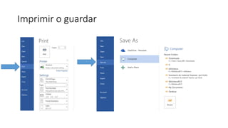 Imprimir o guardar
 