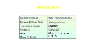 TIPOS DE LETRA
 