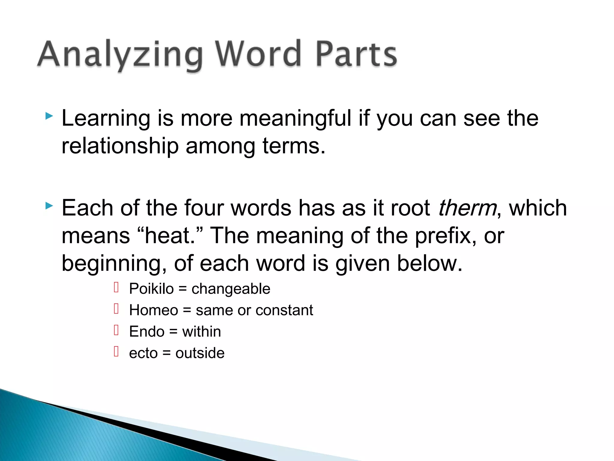 Word Part Analysis | PPT