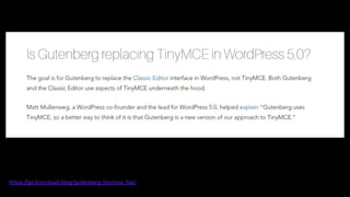 https://go.tiny.cloud/blog/gutenberg-tinymce-faq/
 
