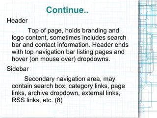 Terms to Design and Manage Static content 