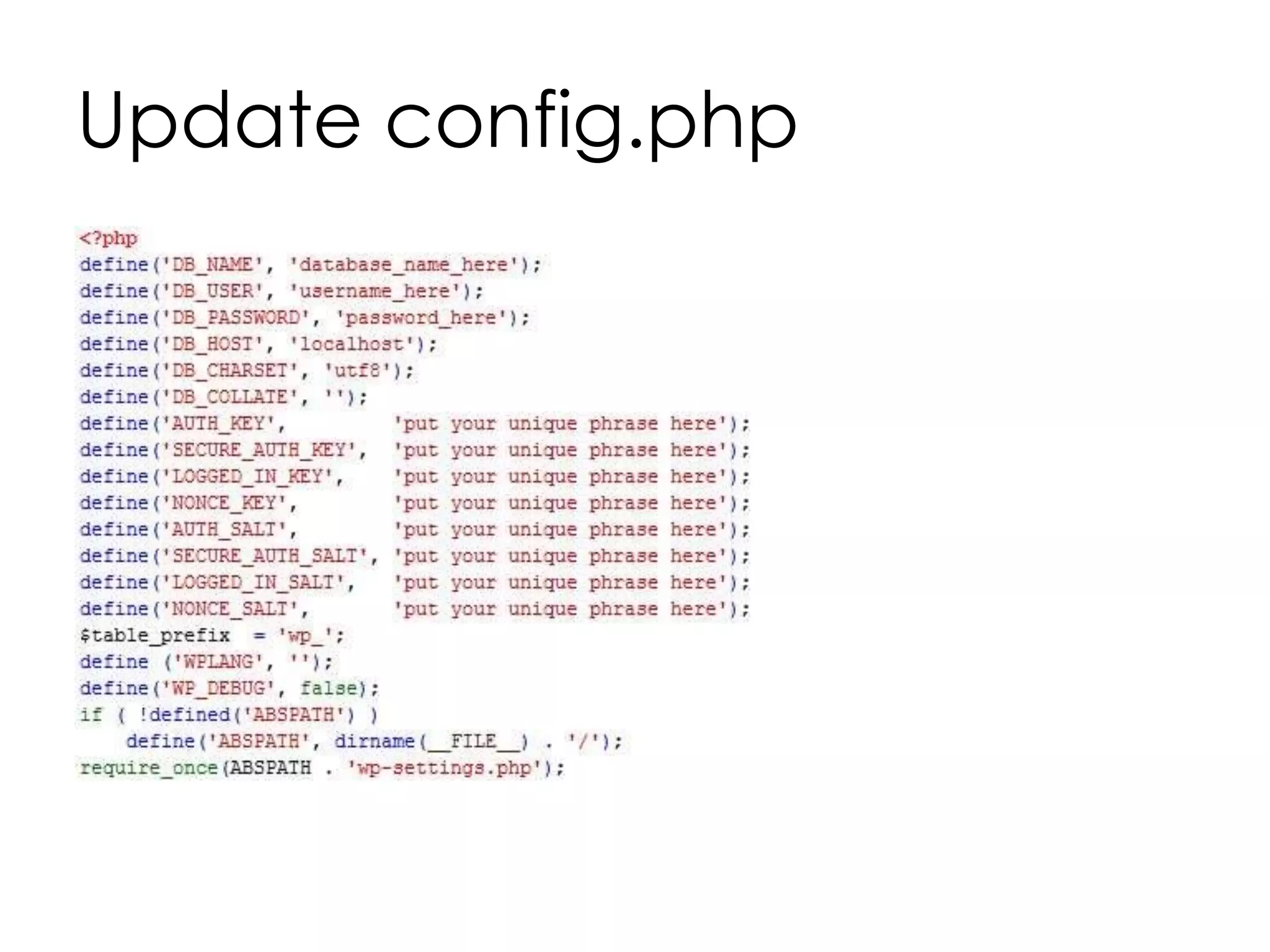 Update config.php
 