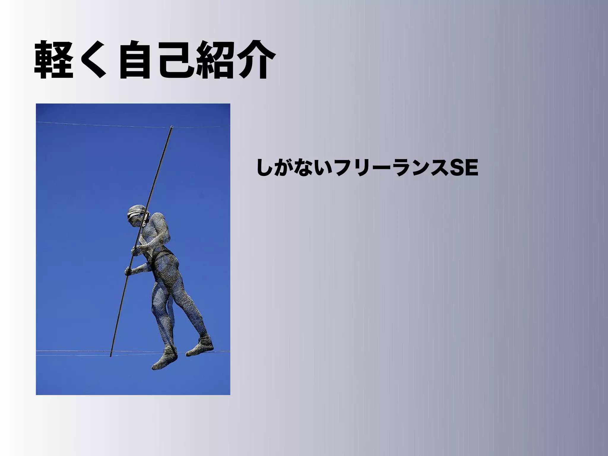 軽く自己紹介

     しがないフリーランスSE
 