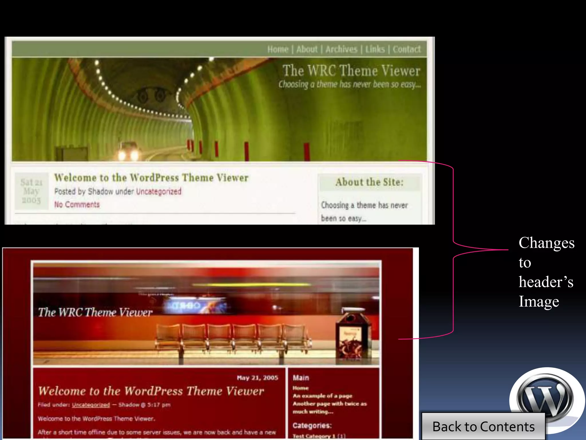 Changes
             to
             header’s
             Image




Back to Contents
 