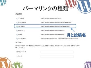 パーマリンクの種類
月と投稿名
 