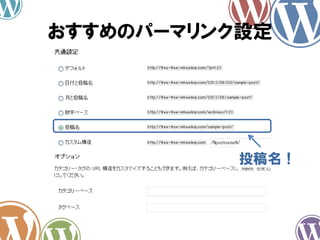 おすすめのパーマリンク設定
投稿名！
 
