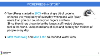 Basic Wordpress PPT | PPTX