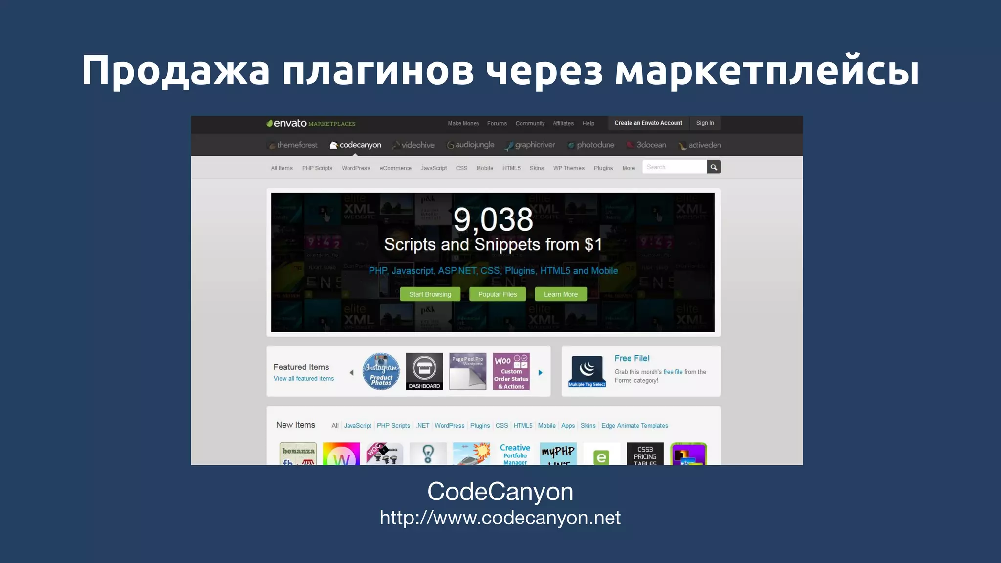 Продажа плагинов через маркетплейсы
 