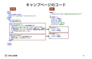 SKILLHUB 
キャンプページのコード 
37 
HTML CSS 
 