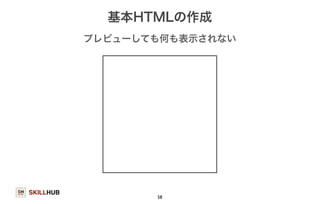 SKILLHUB 
基本HTMLの作成 
プレビューしても何も表示されない 
58 
 