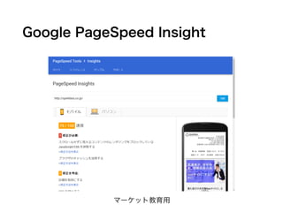 Google PageSpeed Insight
マーケット教育用
 