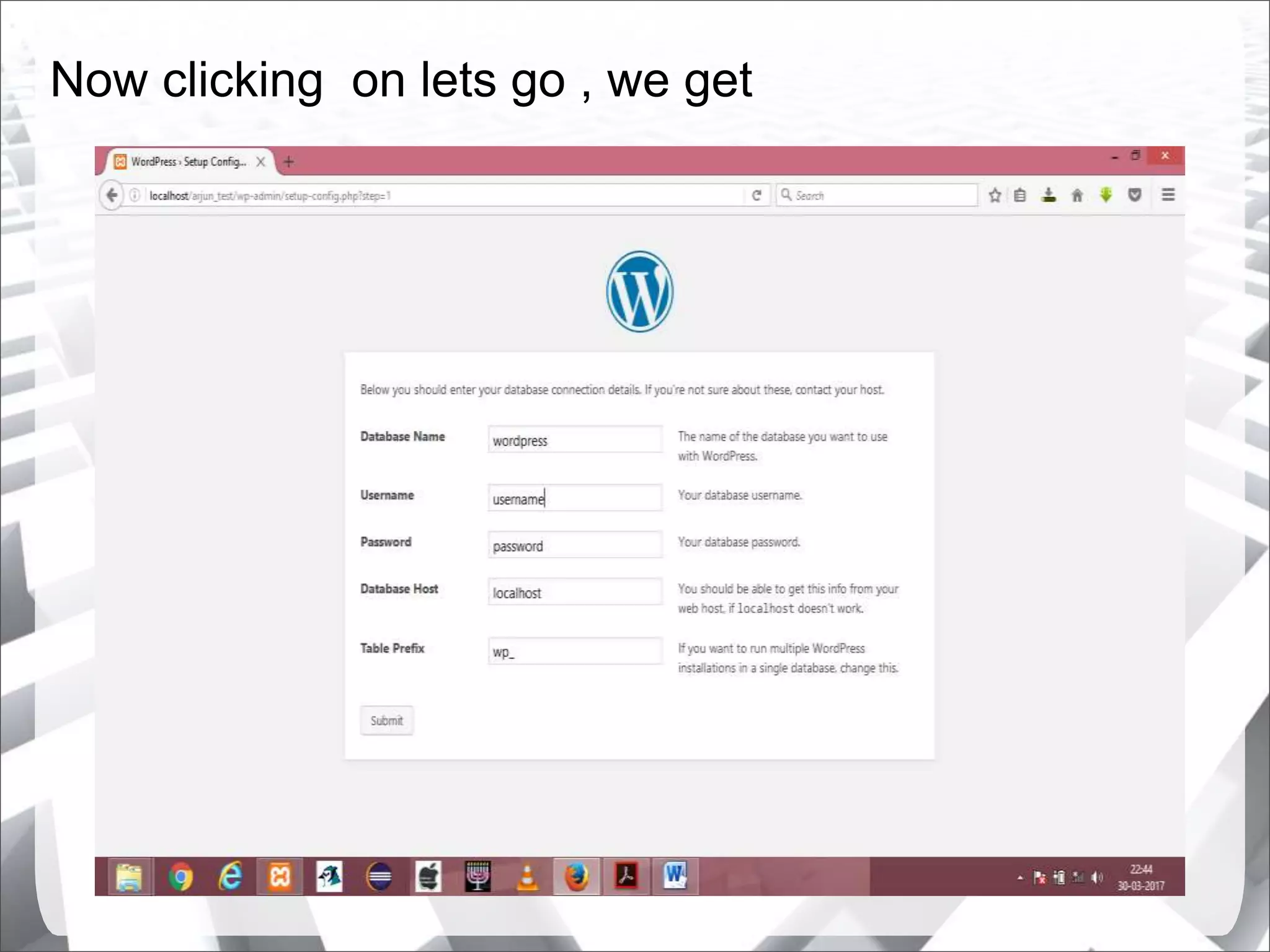 Now clicking on lets go , we get
 