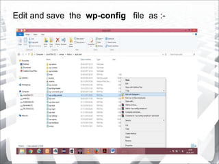 Edit and save the wp-config file as :-
 