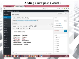 Adding a new post ( visual )
 