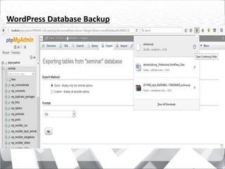 WordPress Database Backup
 