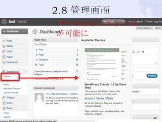 テーマのインストール
が可能に
46
 