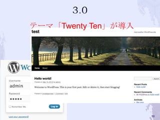 テーマ「Twenty Ten」が導入
50
 