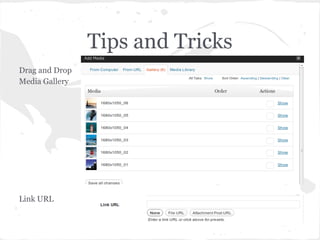 Tips and Tricks
Drag and Drop
Media Gallery




Link URL
 