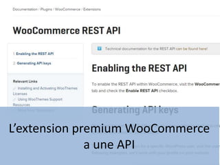 L’extension premium WooCommerce
a une API
 