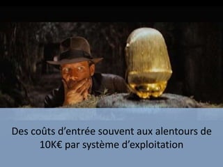Des coûts d’entrée souvent aux alentours de
10K€ par système d’exploitation
 