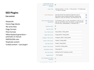 SEO PluginsCan control:Keywords