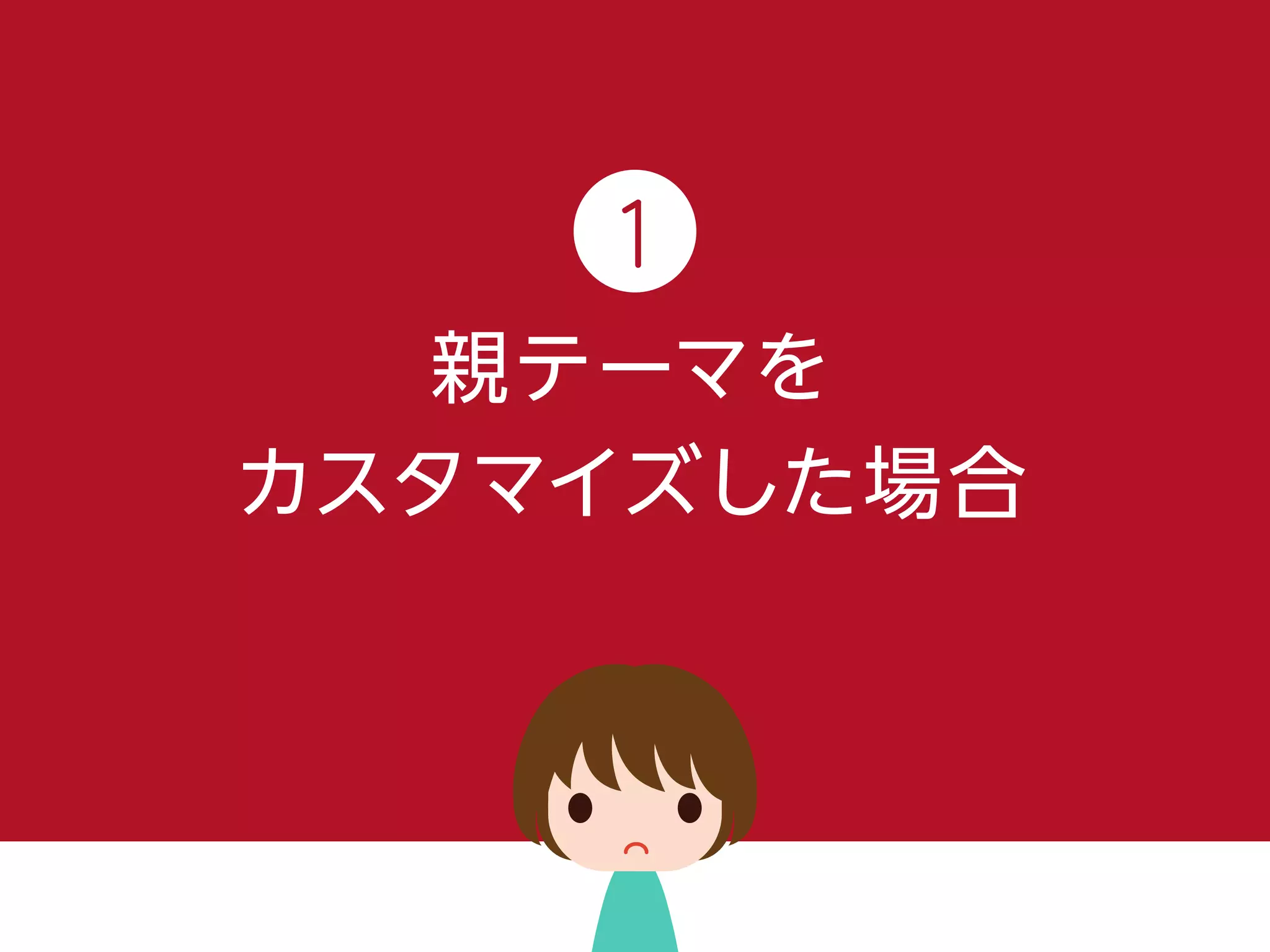 親テーマを
カスタマイズした場合
1
 