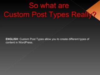 Custom Post Types and Taxonomies in WordPress | PPT