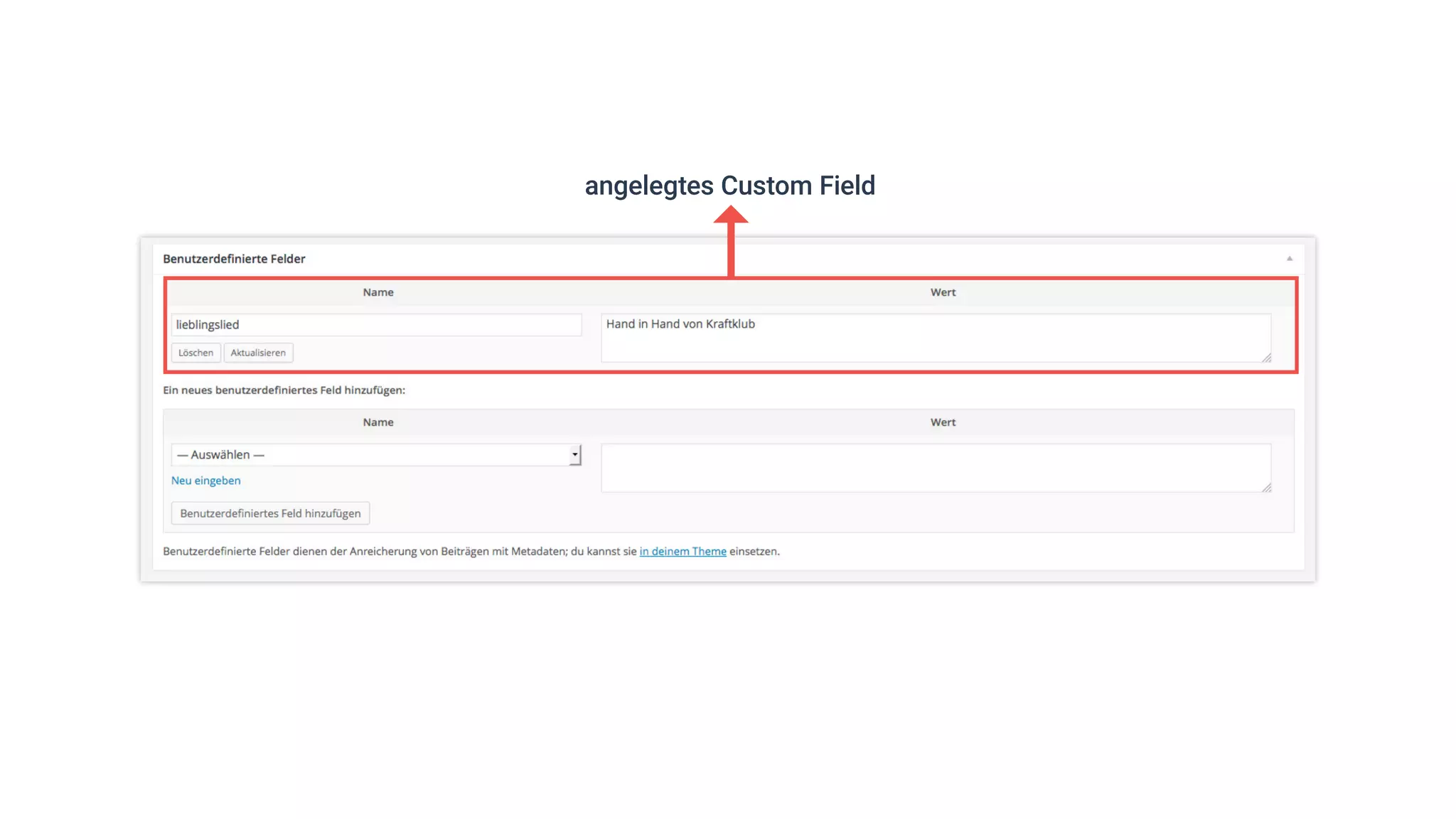 angelegtes Custom Field
 