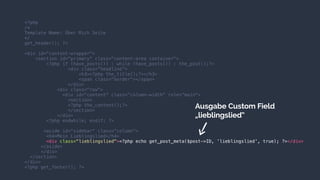 Ausgabe Custom Field
„lieblingslied“
 