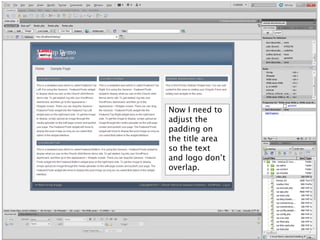 Now I need to
adjust the
padding on
the title area
so the text
and logo don’t
overlap.
 