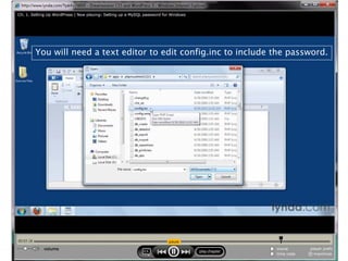 You will need a text editor to edit config.inc to include the password.
 