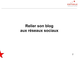 7
Relier son blog
aux réseaux sociaux
 