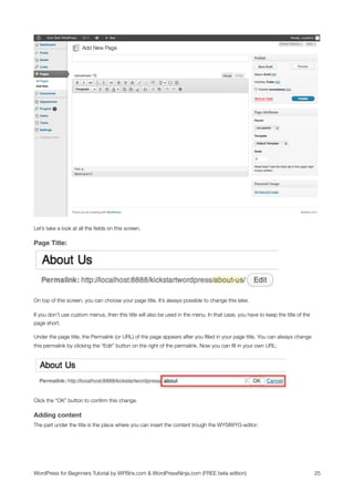 WordPress for Beginners Tutorial | PDF
