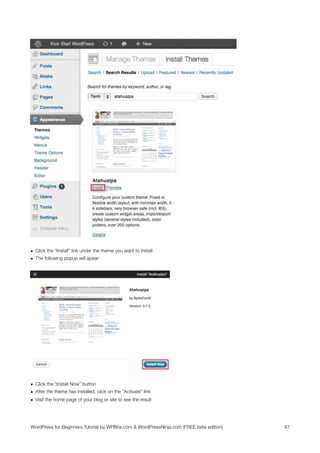 WordPress for Beginners Tutorial | PDF