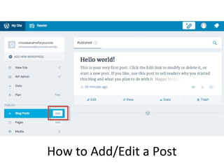 How to Add/Edit a Post
 