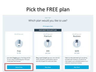 Pick the FREE plan
 