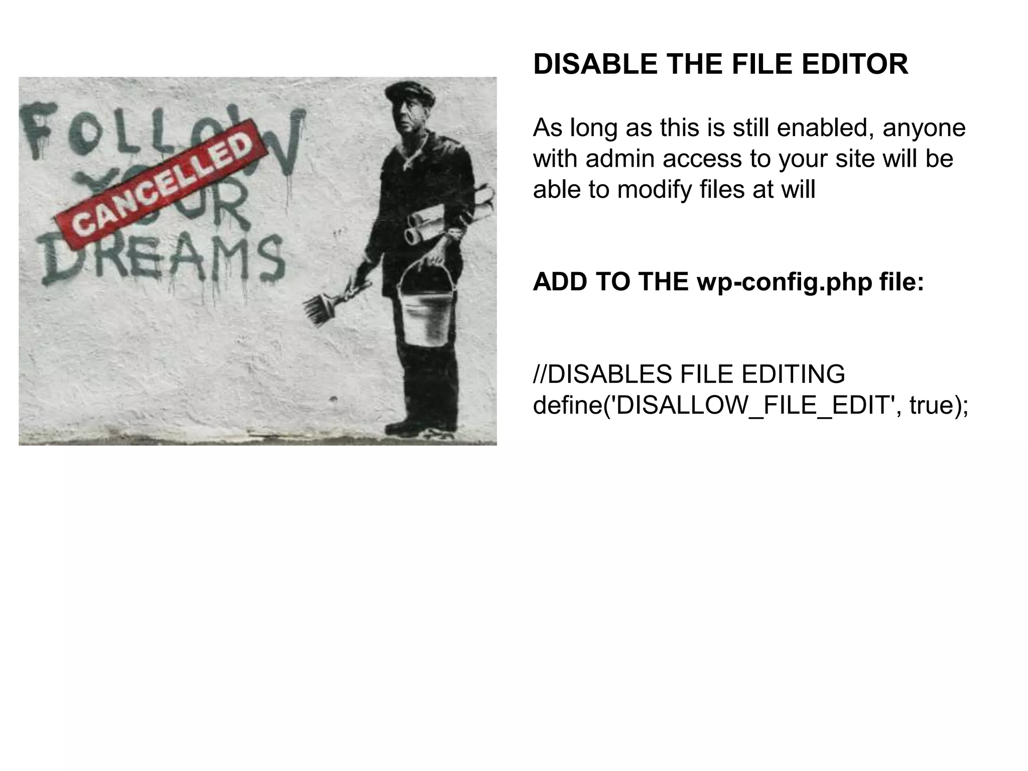 CHANGE THE DATABASE PREFIX

 