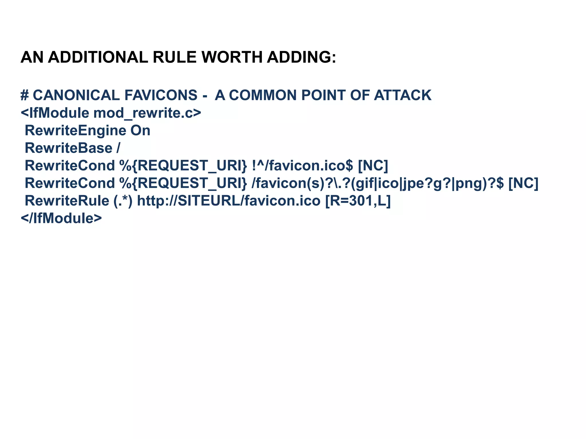 BY DEFAULT A WORDPRESS DEPLOYMENT DOES NOT INCLUDE
AN .htaccess FILE
ONCE PERMALINKS ARE ACTIVATED IT WILL BE CREATED, BUT
WITH THIS CODE ONLY:

# BEGIN WordPress
<IfModule mod_rewrite.c>
RewriteEngine On
RewriteBase /”site-folder-name”/
RewriteRule ^index.php$ - [L]
RewriteCond %{REQUEST_FILENAME} !-f
RewriteCond %{REQUEST_FILENAME} !-d
RewriteRule . /”SITE-DIRECTORY-NAME”/index.php [L]
</IfModule>
# END WordPress

 